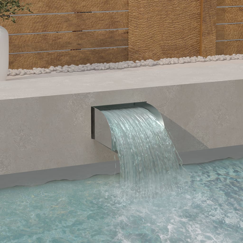 vidaXL Waterfall with LEDs 30x34x14 cm 304 stainless steel