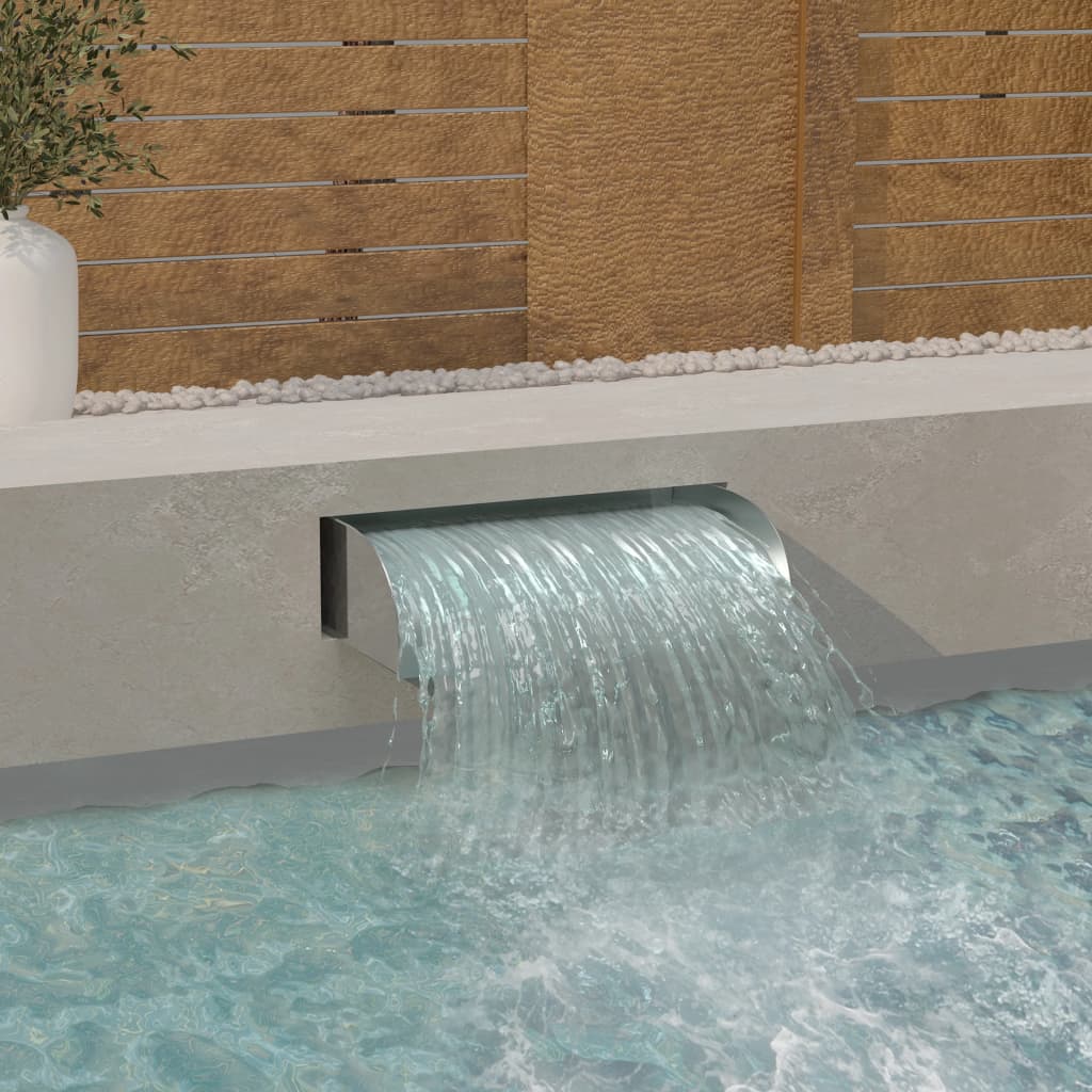 vidaXL Waterfall with LEDs 30x34x14 cm 304 stainless steel