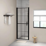vidaXL Shower Door 81x195 cm Tempered Glass Black