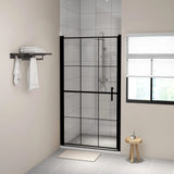 vidaXL Shower Door 81x195 cm Tempered Glass Black