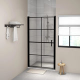 vidaXL Shower Doors 81x195 cm Tempered Glass Black