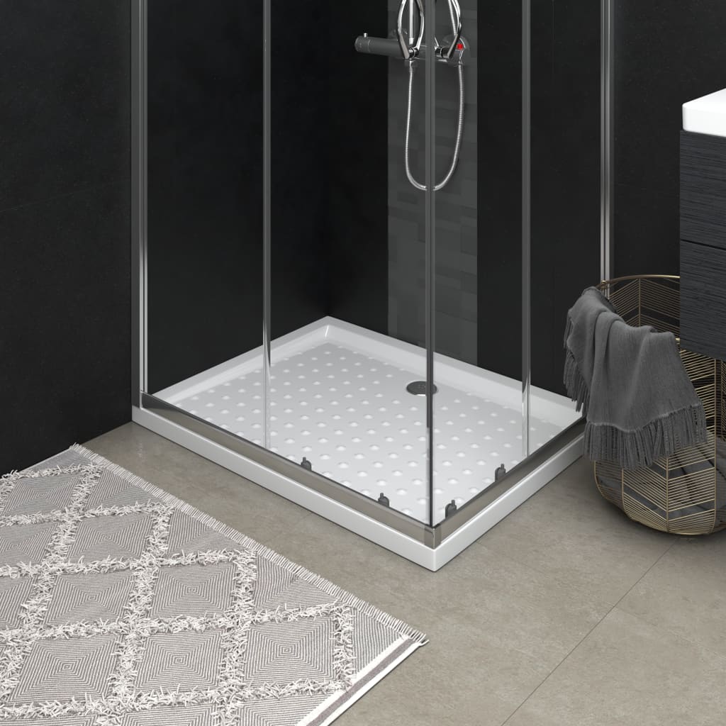 vidaXL Shower Tray with Studs 90x70x4 cm ABS White
