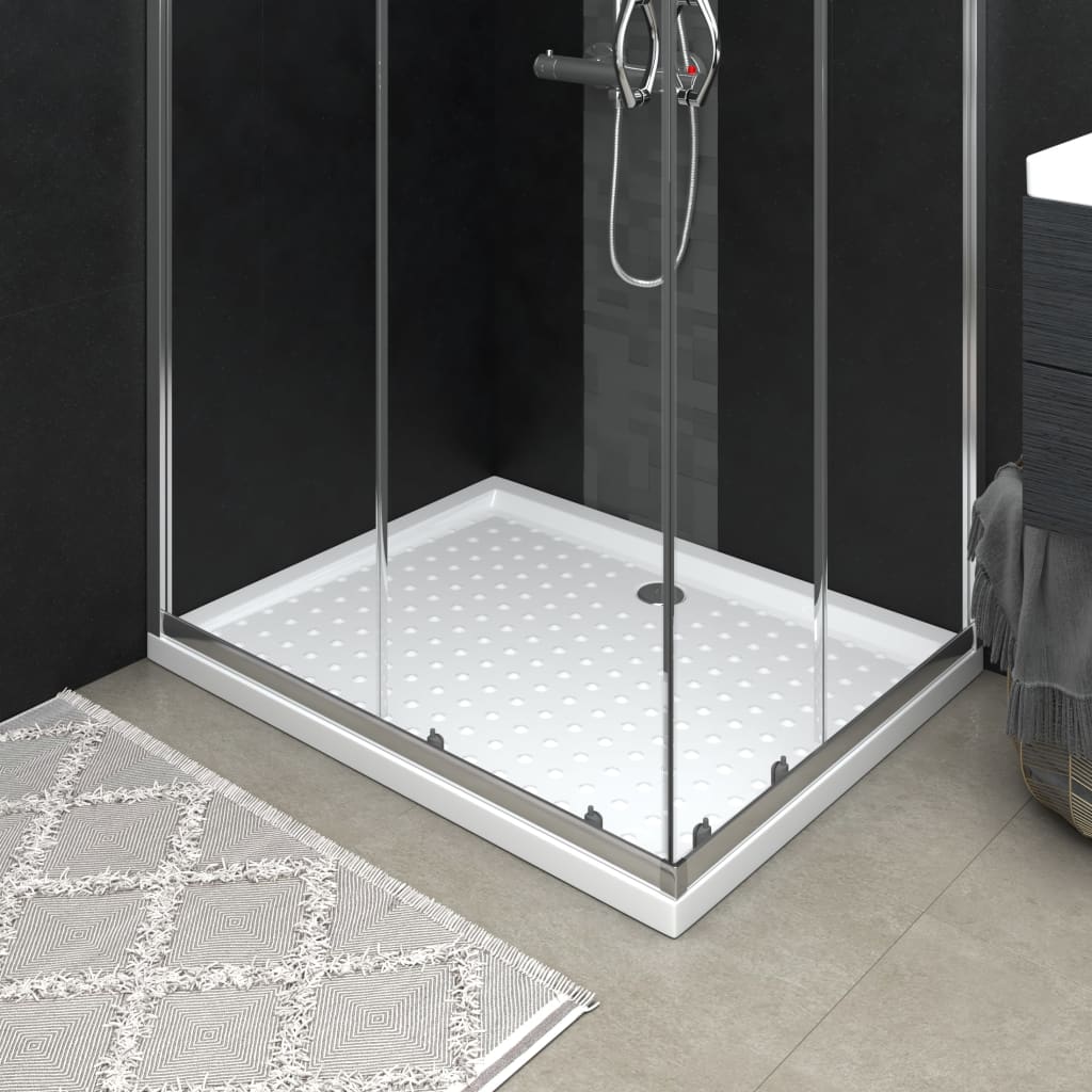 vidaXL Shower Tray with Studs 90x70x4 cm ABS White