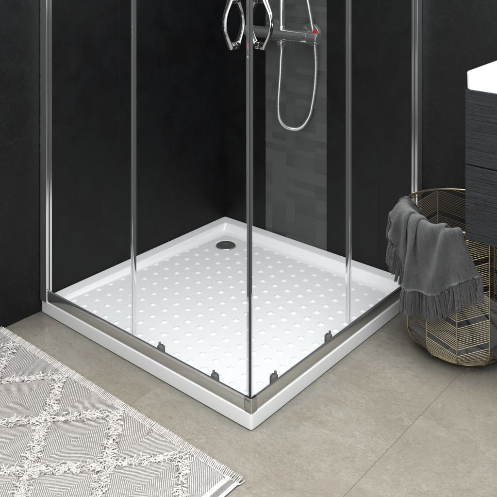 vidaXL Shower Tray with Studs 90x70x4 cm ABS White