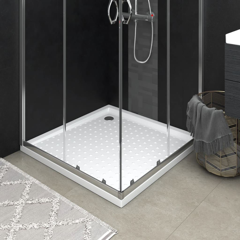 vidaXL Shower Tray with Studs 90x70x4 cm ABS White