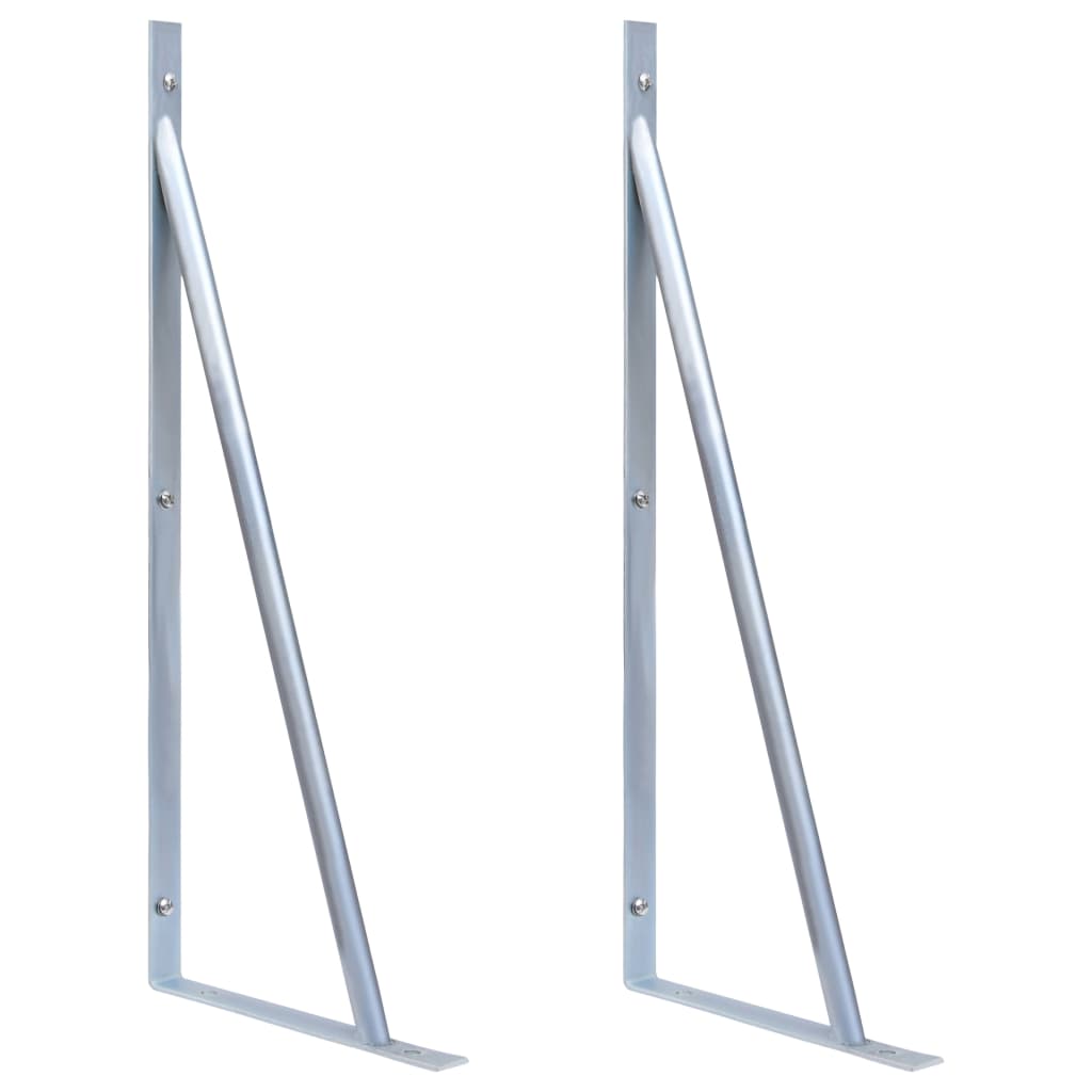 vidaXL Fence Post Support Brackets 2 pcs Galvanized Steel