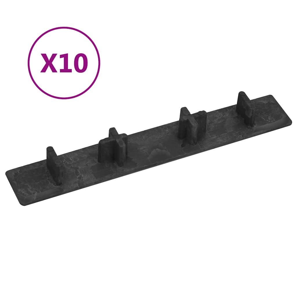 vidaXL Terrace Cover Caps 10 pcs plastic brown
