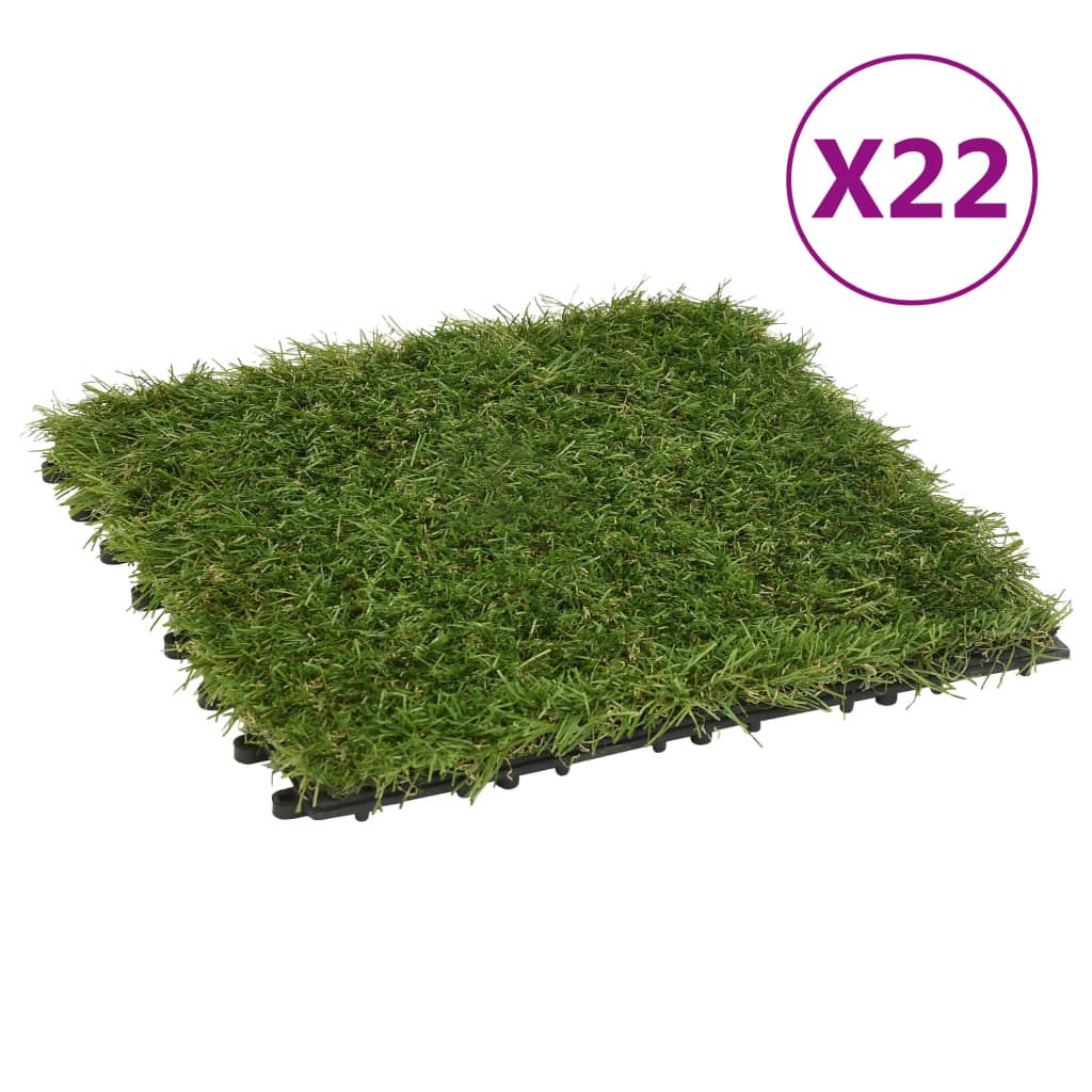 vidaXL Artificial Grass Tiles 11 pcs 30x30 cm green