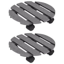 vidaXL Chariots à plantes 2 pièces Ø30x7,5 cm HKC gris