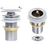 vidaXL Afvoer pop-up met overloop 6,4x6,4x9,1 cm chroomkleurig