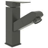 vidaXL Basin Mixer Tap with Pull-Out Function 157x172 mm Black