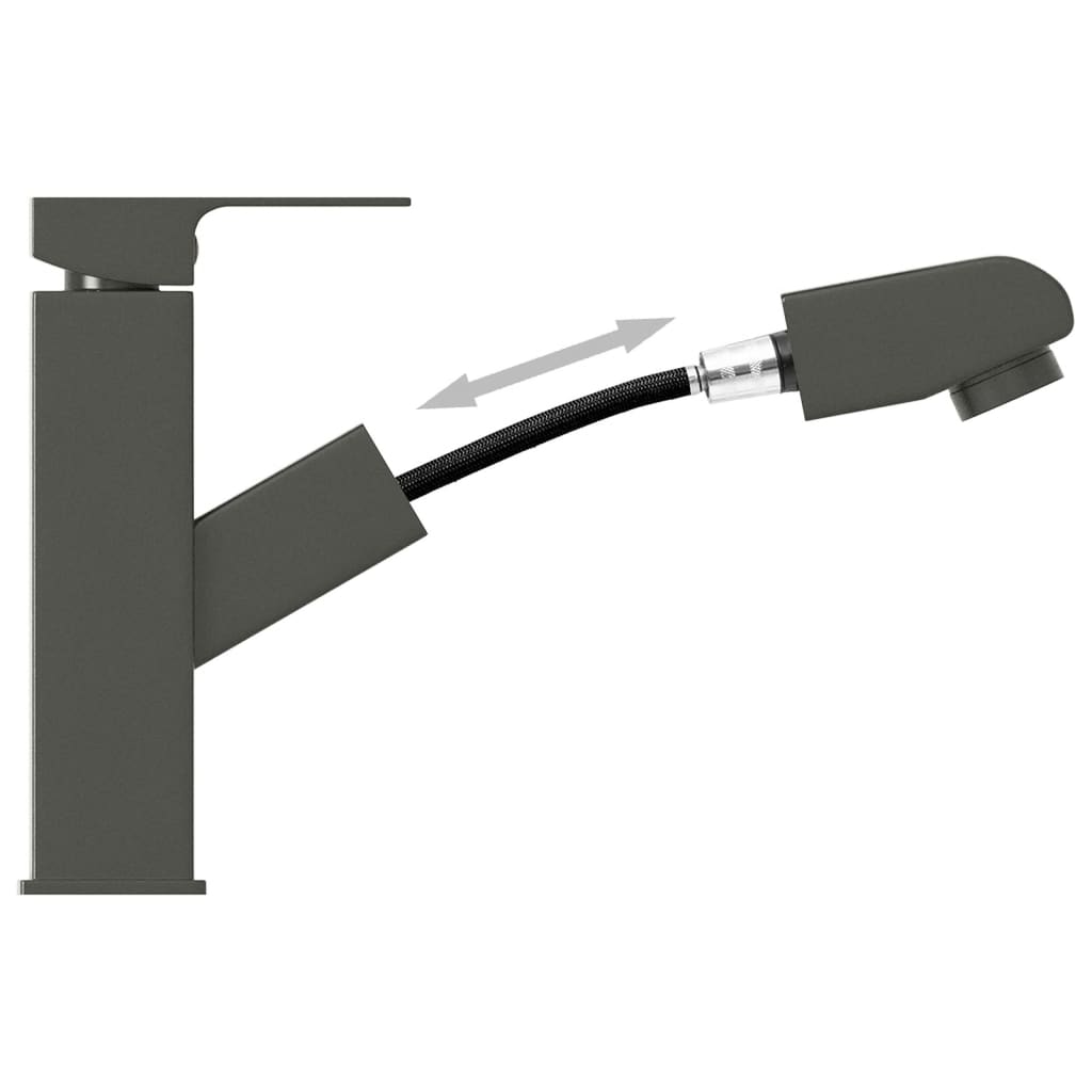 vidaXL Basin Mixer Tap with Pull-Out Function 157x172 mm Black