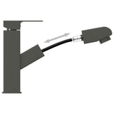 vidaXL Basin Mixer Tap with Pull-Out Function 157x172 mm Black