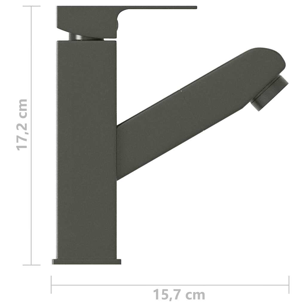vidaXL Basin Mixer Tap with Pull-Out Function 157x172 mm Black