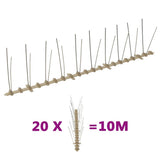 vidaXL Bird and Pigeon Spikes with 2 Rows 20 pcs 10 m Plastic