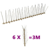 vidaXL Bird and Pigeon Spikes with 2 Rows 20 pcs 10 m Plastic