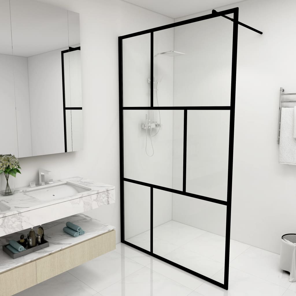 vidaXL Walk-in Shower Screen Transparent 80x195 cm ESG Glass Gold-Colored