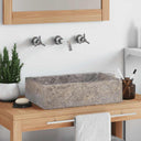 vidaXL Gootsteen 45x30x12 cm marmer hoogglans noir