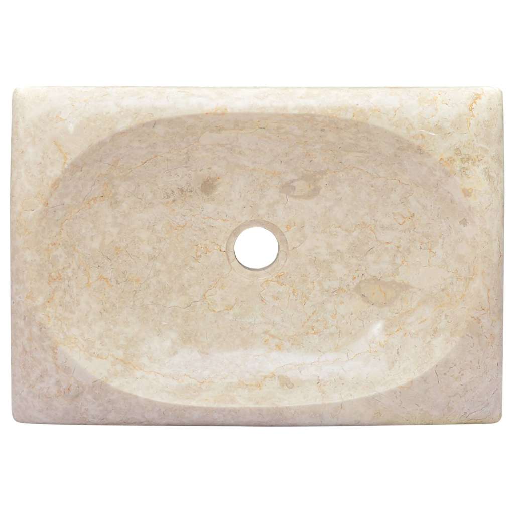 vidaXL Sink 50x35x10 cm marble cream