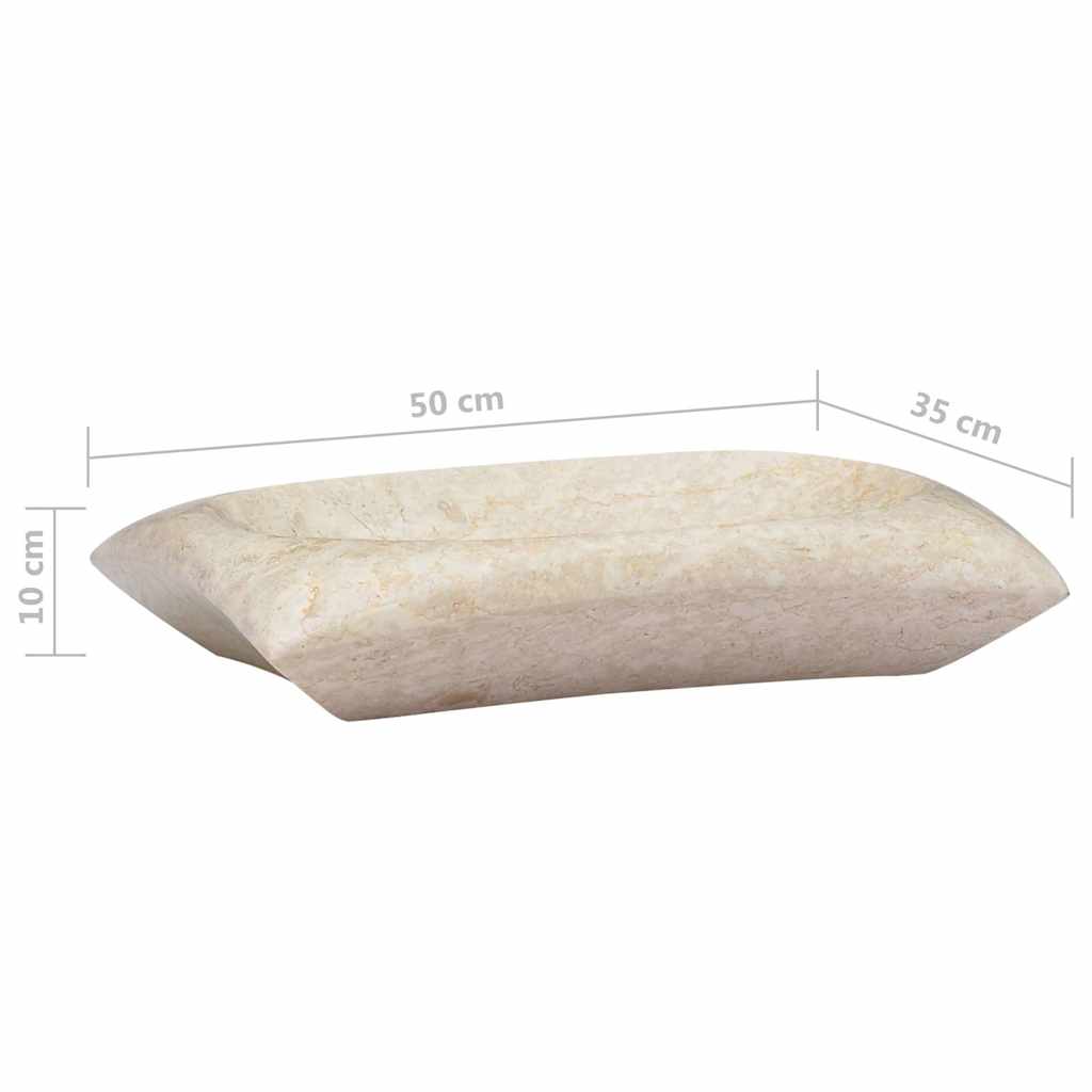 vidaXL Sink 50x35x10 cm marble cream