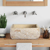 vidaXL Sink 30x30x13 cm Marble Cream