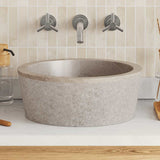 vidaXL Sink Ø40x15 cm marble cream
