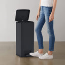 vidaXL Pedal Bin with Anti-fingerprint 30 L Stainless Steel Silver
