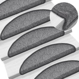 vidaXL Stair Mats 15 pcs 56x17x3 cm Anthracite Half Round