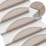 vidaXL Stair Mats 15 pcs 56x17x3 cm Anthracite Half Round