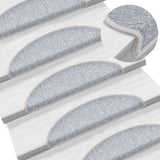 vidaXL Stair Mats 15 pcs 56x17x3 cm Anthracite Half Round
