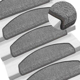 vidaXL Stair Mats 15 pcs 56x17x3 cm Anthracite Half Round
