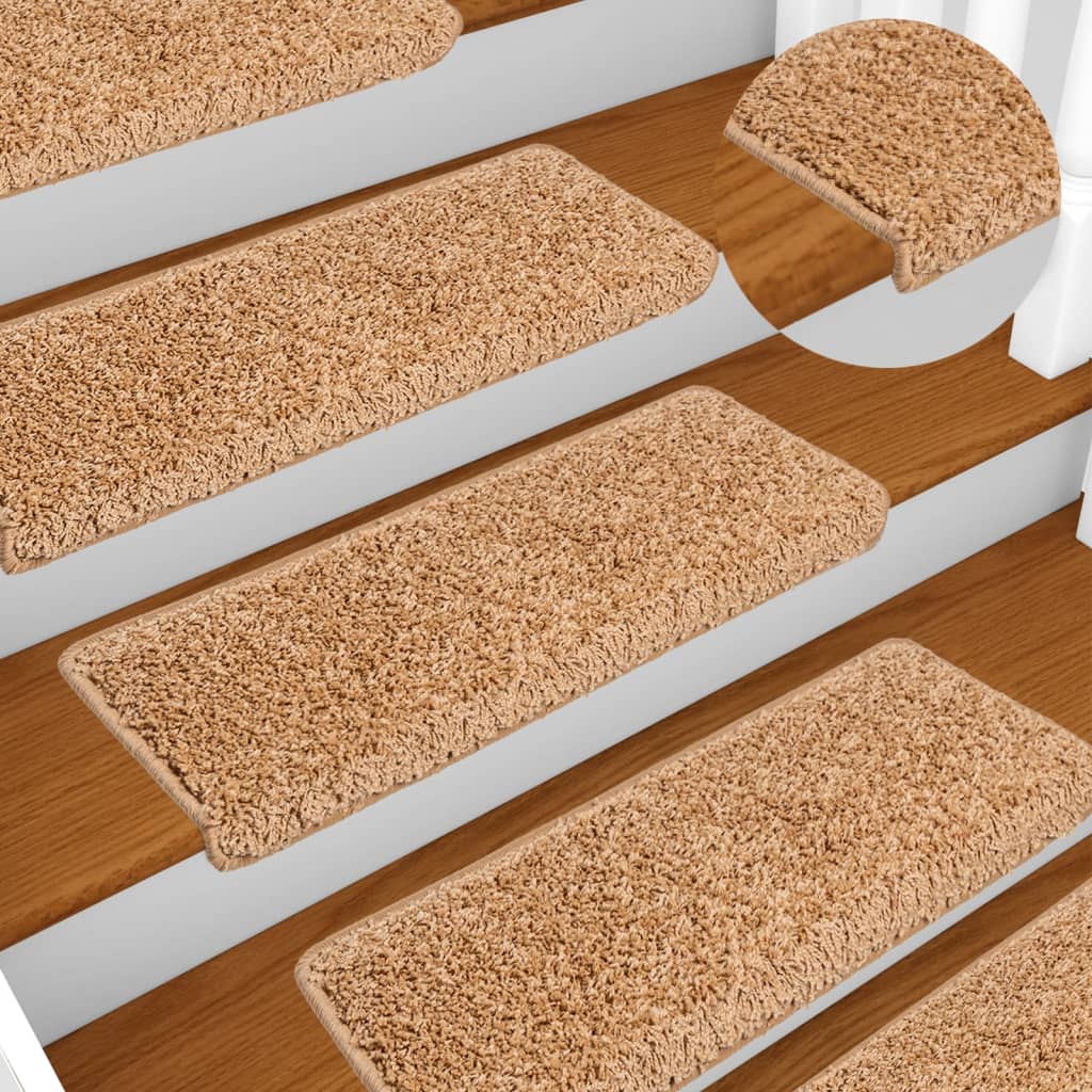 vidaXL Trapmatten 15 st 65x21x4 cm Grijs Rechthoekige Rand