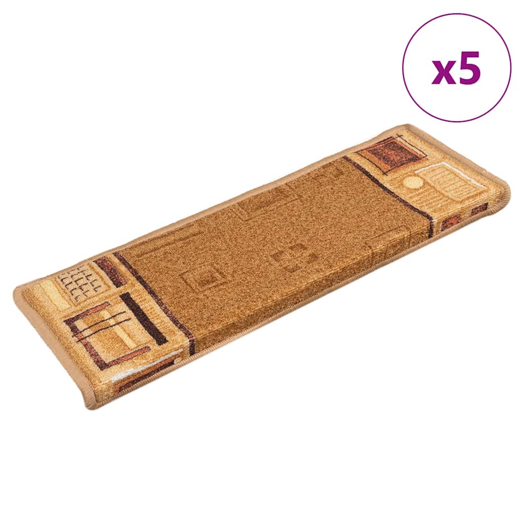 vidaXL Trapmatten zelfklevend 5 st 65x21x4 cm rouge