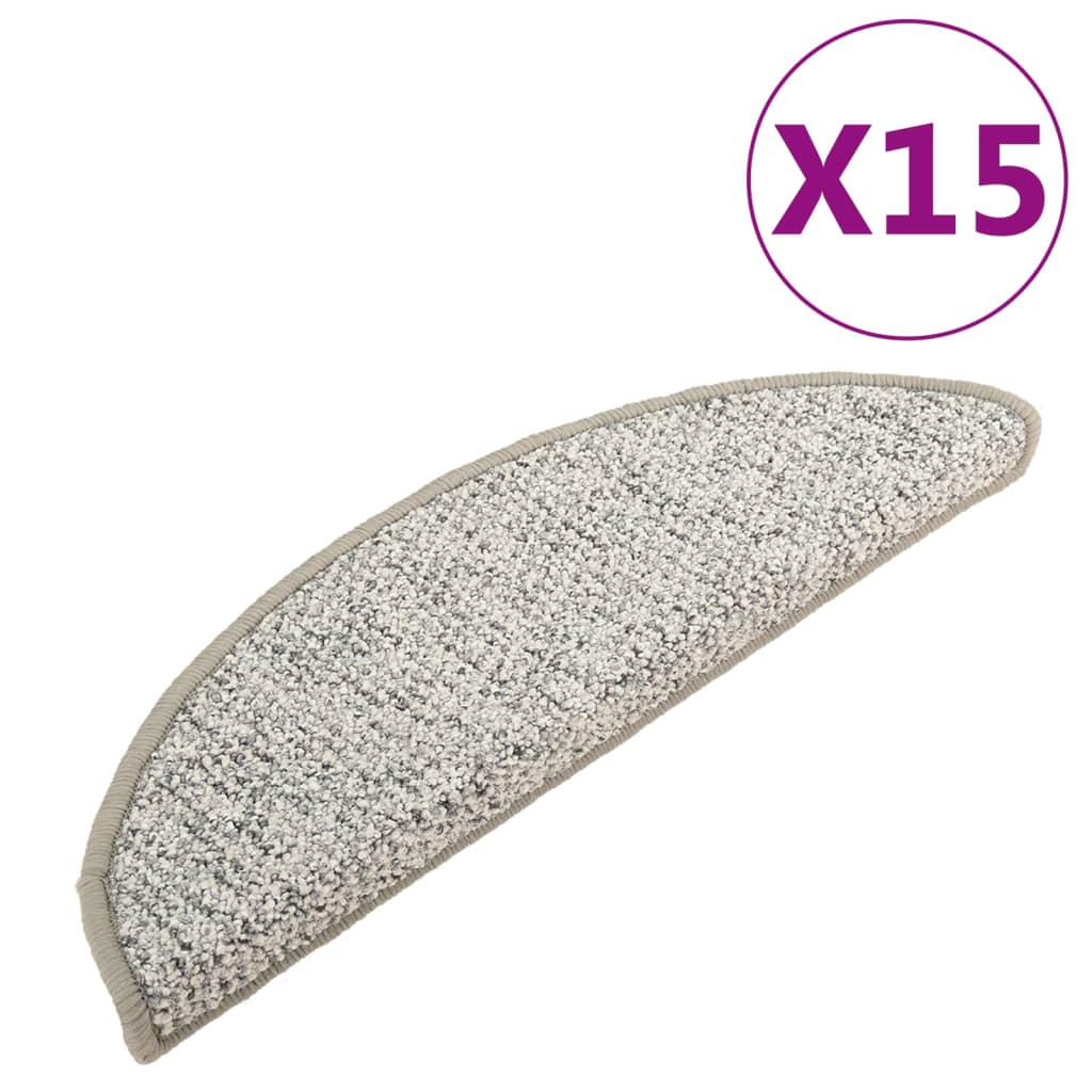 vidaXL Trapmatten 15 st 56x17x3 cm lichtgrijs