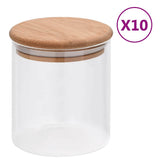 vidaXL Storage Jars with Bamboo Lid 6 pcs 600 ml Glass