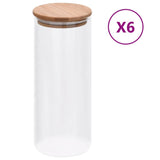 vidaXL Storage Jars with Bamboo Lid 6 pcs 600 ml Glass