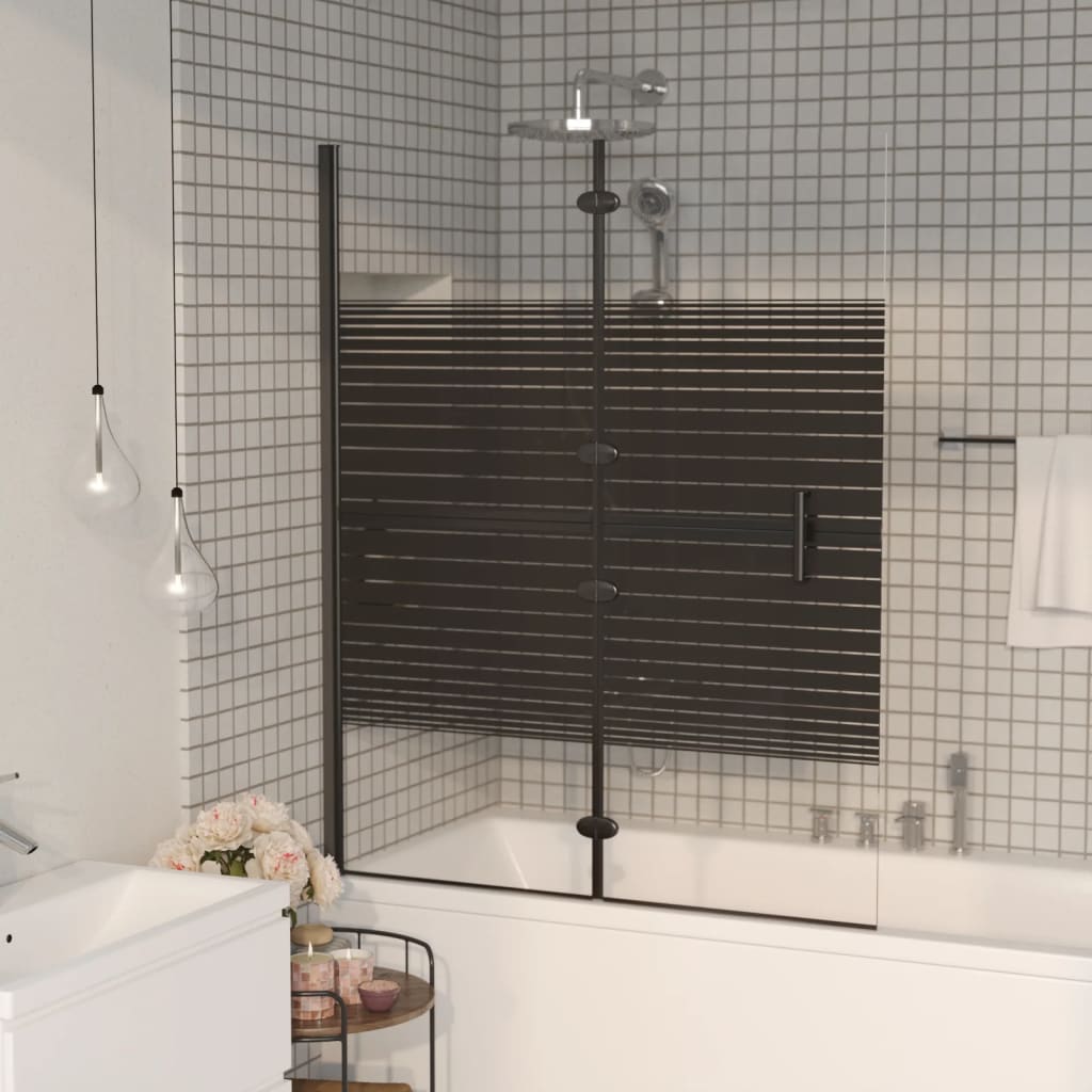 vidaXL Folding Shower Screen 80x140 cm black