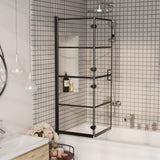 vidaXL Foldable Shower Screen 80x140 cm Black