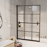 vidaXL Shower Screen 80x140 cm ESG black