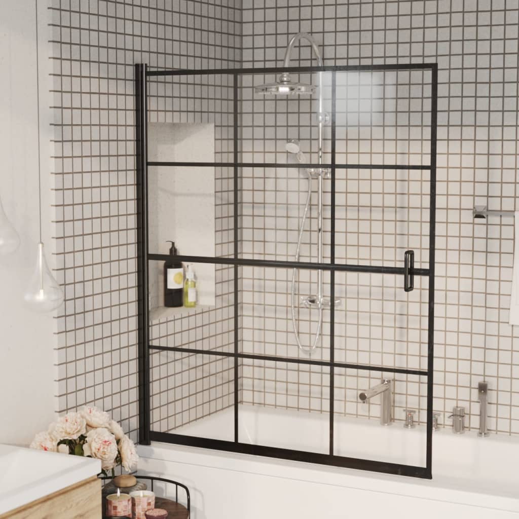 vidaXL Shower Screen 80x140 cm ESG black