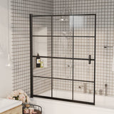 vidaXL Shower Screen 80x140 cm ESG black