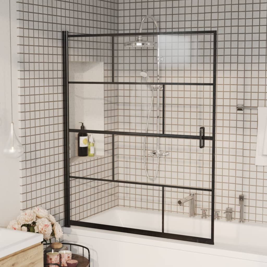 vidaXL Shower screen 80x140 cm ESG black