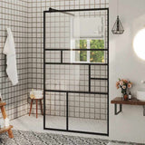 vidaXL Walk-in Shower Screen 80x195 cm ESG Safety Glass Transparent and Black