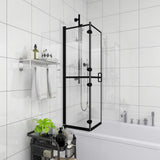 vidaXL Foldable Shower Screen 80x140 cm ESG Black