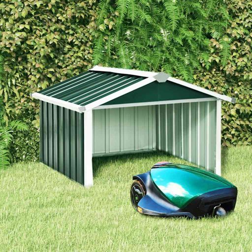 vidaXL Overkapping voor robotmaaier 92x97x63 cm staal groen
