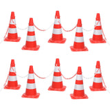 vidaXL Traffic Cone Reflective 50 cm Red and White 10 pcs