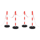vidaXL Chain Post Set with Plastic Chain 10 m