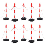 vidaXL Chain Post Set with Plastic Chain 10 m