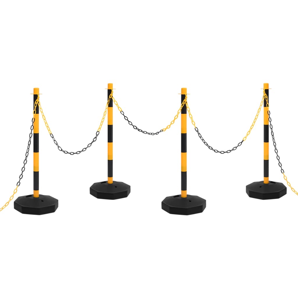 vidaXL Chain Post Set with Plastic Chain 10 m