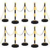 vidaXL Chain Post Set with Plastic Chain 10 m
